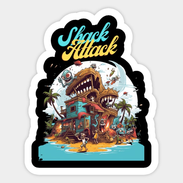 Shack Attack Sticker by Cosmic Tees